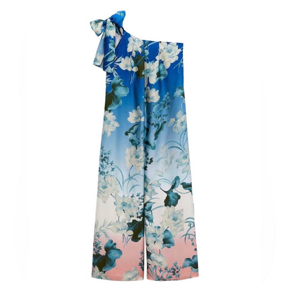 Zara Asymmetrical Satin Jumpsuit
